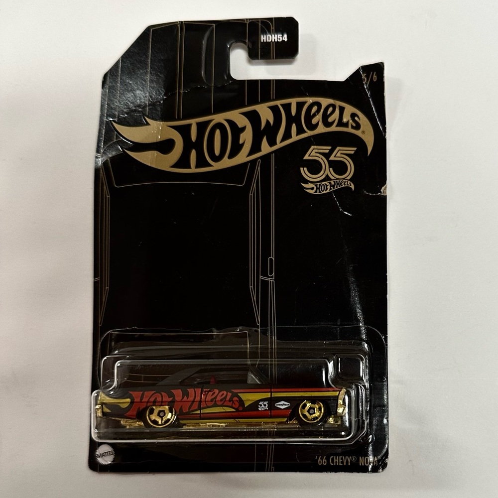 HOT WHEELS - MATTEL - ‘66 Chevy Nova #5 - 2023 55th Anniversary! New! Toy Car!
